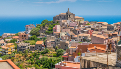Scenic view in Forza d'Agrò, picturesque town in the Province of Messina, Sicily, southern Italy.