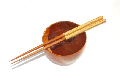 白色,碗,木制,筷子,分离着色,空碗,褐色,水平画幅,膳食,组物体