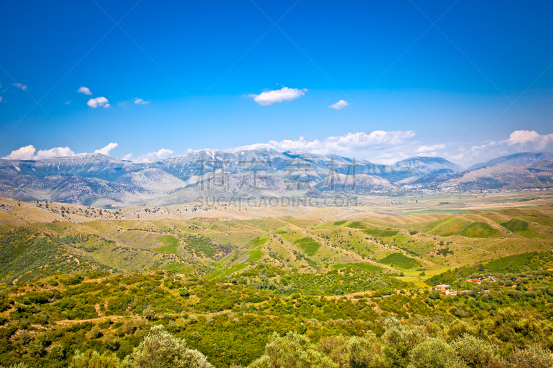 吉洛卡斯塔,自然,阿尔巴尼亚,自然美,风景,水,天空,水平画幅,山,无人