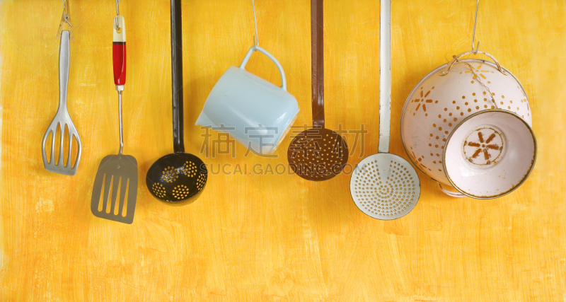 厨房器具,刮刀,长柄勺,餐具,水平画幅,家庭生活,组物体,复古风格,晚餐,记忆