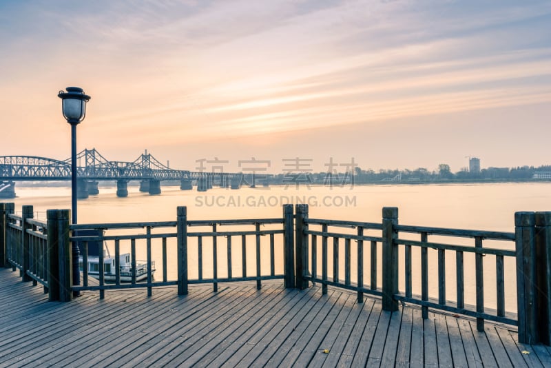 鸭绿江,风景,丹东,辽宁省,天空,美,水平画幅,夜晚,美人,运输