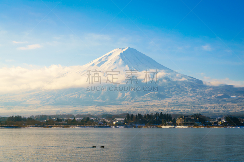 河口湖,富士山,看风景,富士河口湖,自然,天空,旅游目的地,水平画幅,雪,无人