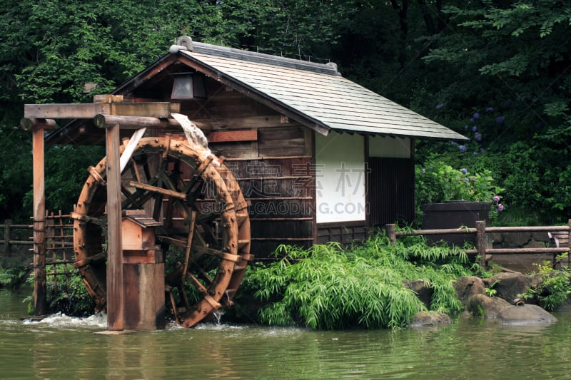 特拉华,水车,蓝岭公路,尖栅栏,水磨,水,公园,车轮,里山,水平画幅