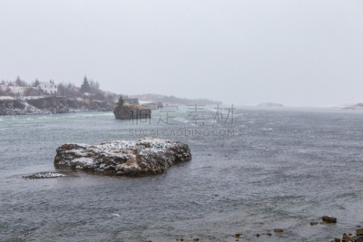 岛,冬天,河流,大风雪,冷,塞尔福斯,冰雹,自然,水,寒冷