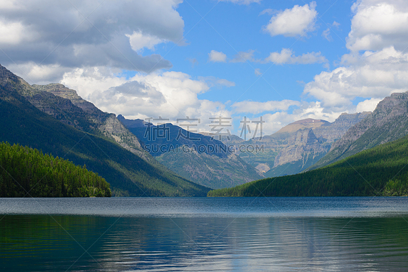 波曼湖,夏天,蒙大拿州,自然,美国,国家公园,水平画幅,无人,蓝色,湿