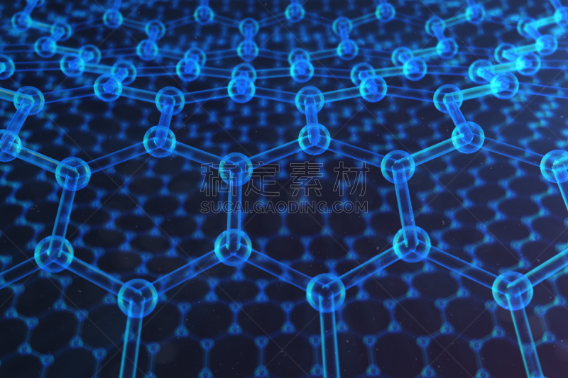 绘画插图,概念,石墨烯,科学,几何形状,三维图形,分子结构,六边形,原子,纳米技术