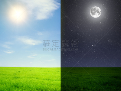 田地,自然,天空,草地,水平画幅,地形,夜晚,无人,蓝色,月亮