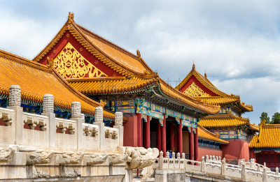 故宫,北京,大门,明朝风格,禁止的,亭台楼阁,天空,东,古老的,旅行者
