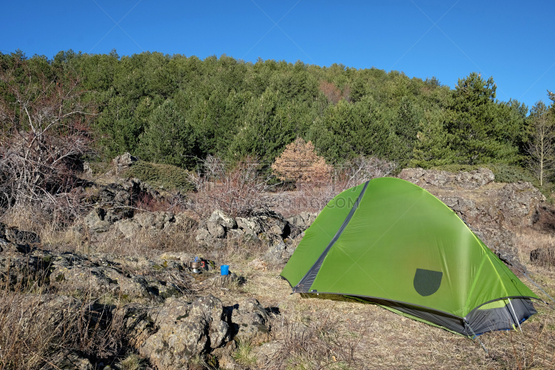 埃特纳火山,树林,绿色,帐篷,西西里,国家公园,天空,水平画幅,无人,火山地形