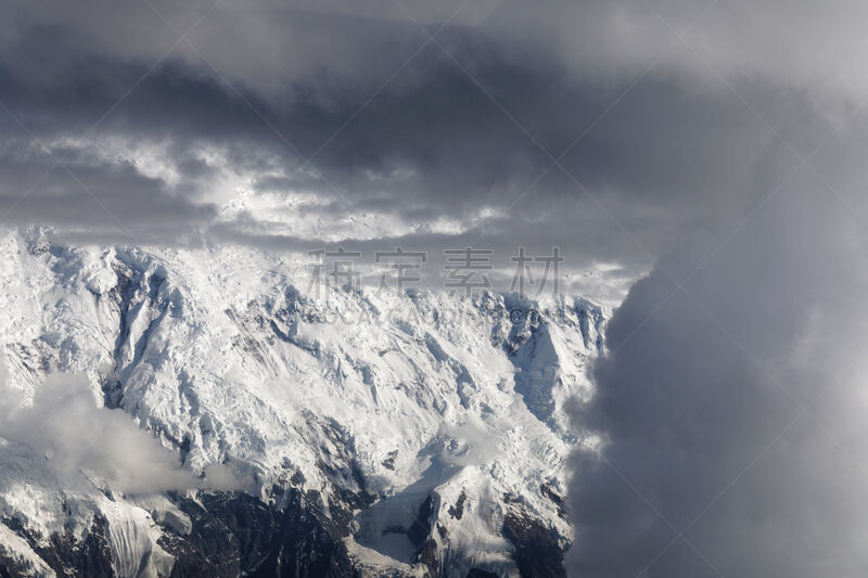 麦金利峰,航拍视角,阿拉斯加,自然,风景,图像,雪,美国,无人,丹那利国家公园