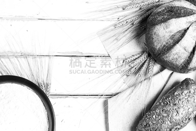 面包,清新,早餐,小麦,黄色,动物耳朵,褐色,仓库,水平画幅,传统