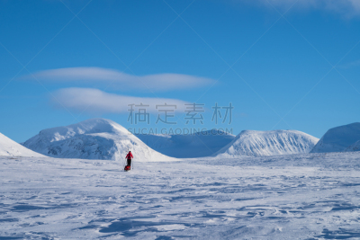 瑞属拉普兰,滑雪运动,十字形,寒冷,瑞典,运动,越野滑雪,极限运动,一个人,云