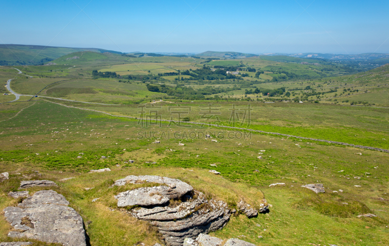 dartmoor,德文郡,风景,黑托岩,公园,旷野,摩尔人风格,水平画幅,山,户外