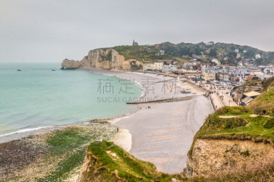 海滩,诺曼底埃特塔尔海滩,诺曼底,水,天空,上诺曼底,美,留白,休闲活动