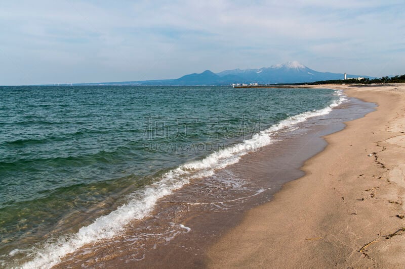 风景,山,daisen,日本,海滩,鸟取,旅途,安静,纯净,本州岛中国地区