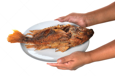 盘子,鱼肉,上菜,餐具,格子烤肉,水平画幅,膳食,海产,罗非鱼,特写