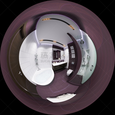 360度景观,球体,全景,室内,浴室,小星球的格式,美,形状,墙,无人