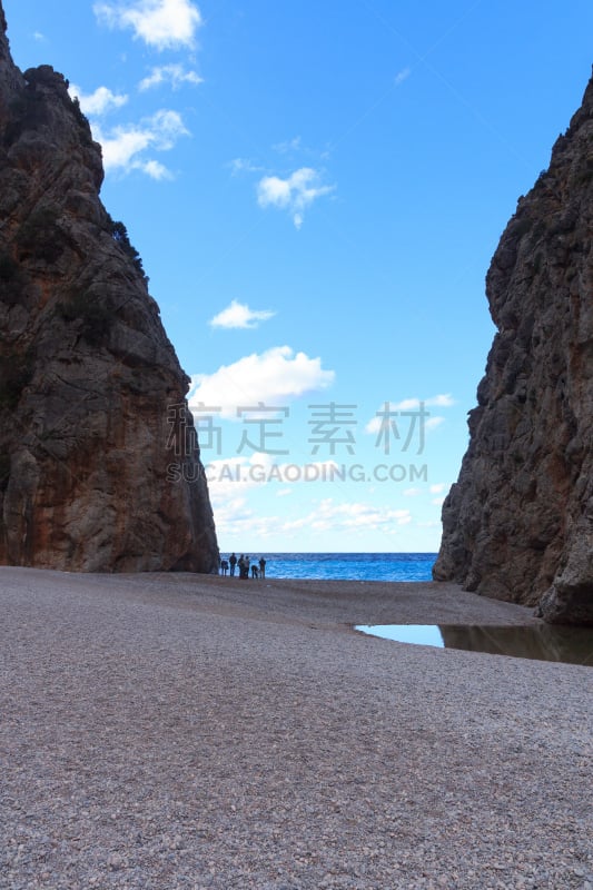 马略卡,地中海,西班牙,峡谷,特拉华,海滩,sierra de tramuntana,垂直画幅,天空,无人