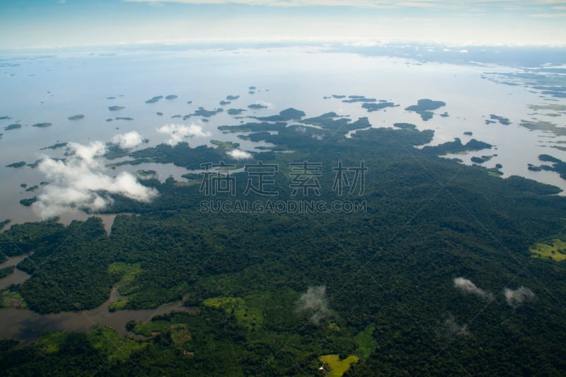 河流,风景,在上面,奥里诺科河,圭亚那,亚马逊雨林,亚马逊地区,三角洲,委内瑞拉,水