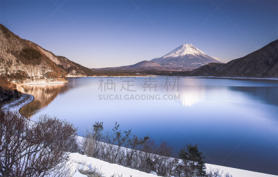 湖,山,富士山,天空,美,水平画幅,石楠,雪,无人,火山地形