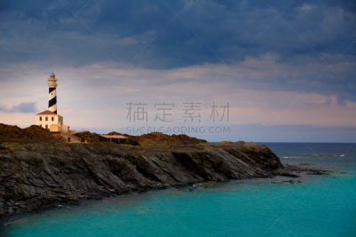 马洪市,灯塔楼,斗篷,鸭舌帽,特拉华,米诺卡,水,天空,水平画幅,无人