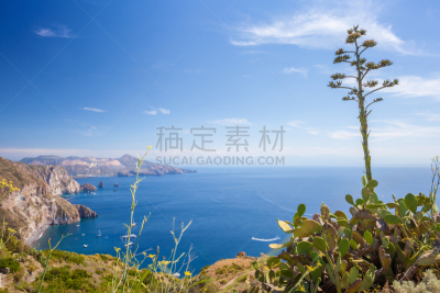 卡诺岛,丽巴瑞群岛,风景,海景,伊奥利亚群岛,海岸线,礁石,地中海,夏天,天空