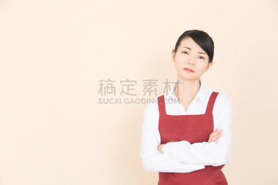 女人,围裙,平衡折角灯,仅日本人,肖像,字节,东亚人,日本人,兼职工作人员,影棚拍摄