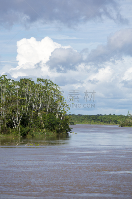 亚马孙洲,雨林,河流,生物圈2号,垂直画幅,水,天空,无人,热带雨林,户外