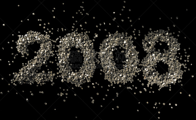 新年前夕,水平画幅,历日,新年,阴影,时间,金属,斑驳的,黑色背景,2008