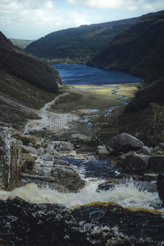 威克洛山,云景,云,湖,河流,瀑布,户外,爱尔兰共和国,旅行者,山脉