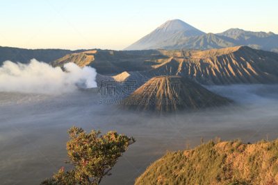 婆罗摩火山,泗水,喀拉喀托火山,滕格尔火山,东爪哇,天空,水平画幅,火山地形,早晨