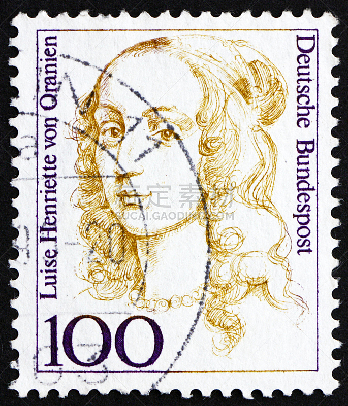 德国,橙色,1994,垂直画幅,女人,古老的,人,邮戳,普鲁士