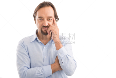 男人,认真的,留白,半身像,小胡子,男商人,经理,男性,仅男人,仅成年人