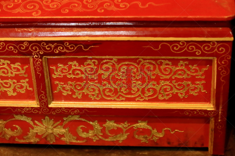 哲蚌寺,漆的,木制,红色,高柜,镀金的,绘画插图,灵性,水平画幅,家具