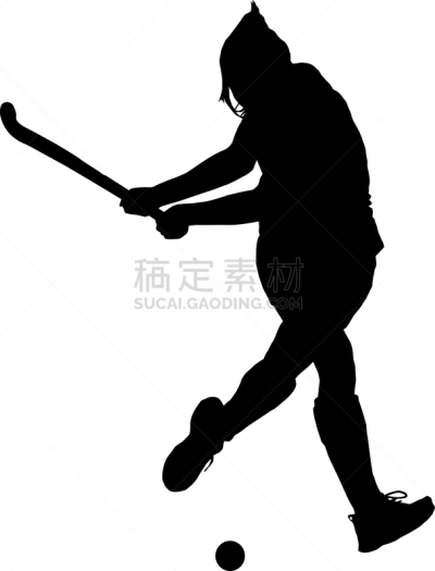 曲棍球,球,女人,女孩,一鸟在手胜过双鸟在林,垂直画幅,绘画插图,青少年,进行中,侧面像
