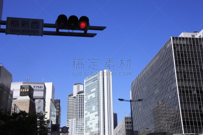 摩天大楼,建筑外部,北库,大阪市,大阪府,天空,城镇景观,水平画幅,无人,日本