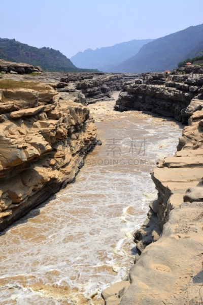 壶口瀑布,黄河,陕西省,中国,山西省,著名自然景观,垂直画幅,天空,沟壑,瀑布