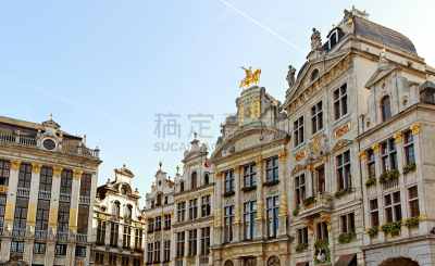 布鲁塞尔大广场,水平画幅,无人,符号,玻璃,户外,城镇,著名景点,金色,黄金