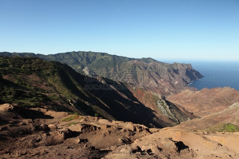 圣海伦娜群岛,火山地形,沙子,海湾,阿森松岛,南大西洋,天空,悬崖,水平画幅