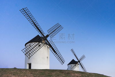 风车,月亮,背景,暗色,风,环境,磨坊,天空,建筑,夜晚