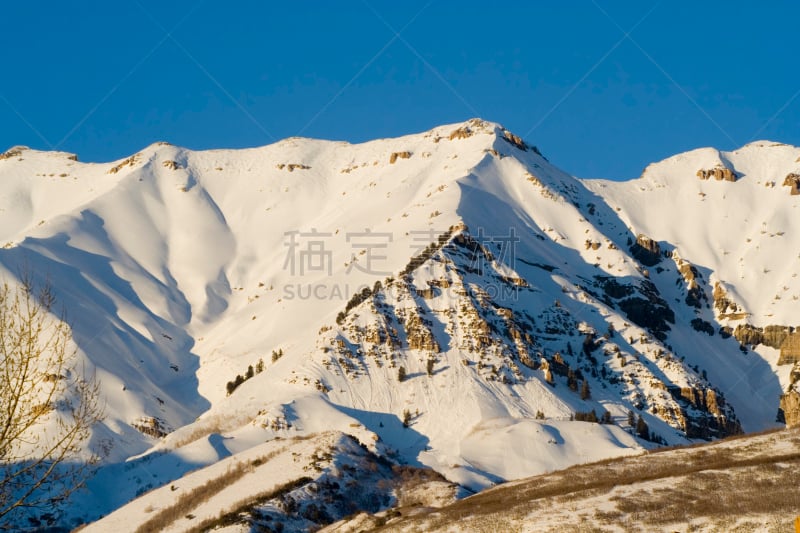 哥山,美国西部,度假胜地,水平画幅,雪,无人,户外,非凡的,犹他,戏剧性的景观