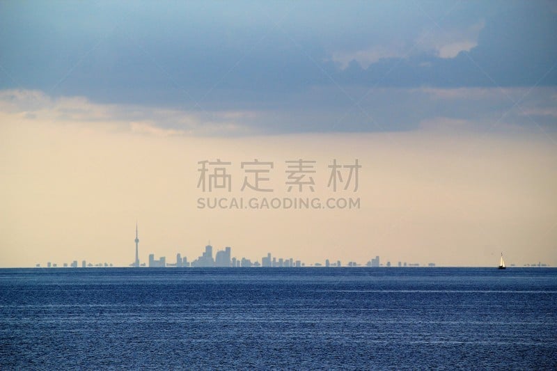 多伦多,城市天际线,湖畔市,图像,美国,北美,无人,湖,五大湖,户外