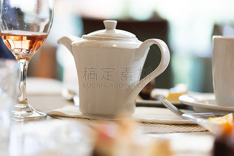 华贵,餐馆,茶壶,桌子,饮料,茶,传统,商务,热,清新