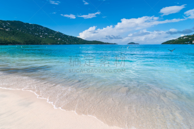 马更斯湾,圣汤姆斯,海滩,天空,水平画幅,沙子,无人,户外,热带气候,自然