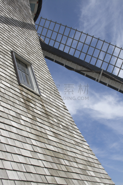 风车,垂直画幅,窗户,天空,建筑,无人,当地著名景点,木瓦,面粉厂,刀刃
