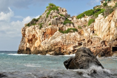 泻湖,风景,马略卡,巴利阿里群岛,岛,西班牙,查拉海滩,海岸线,绿松石色,地中海