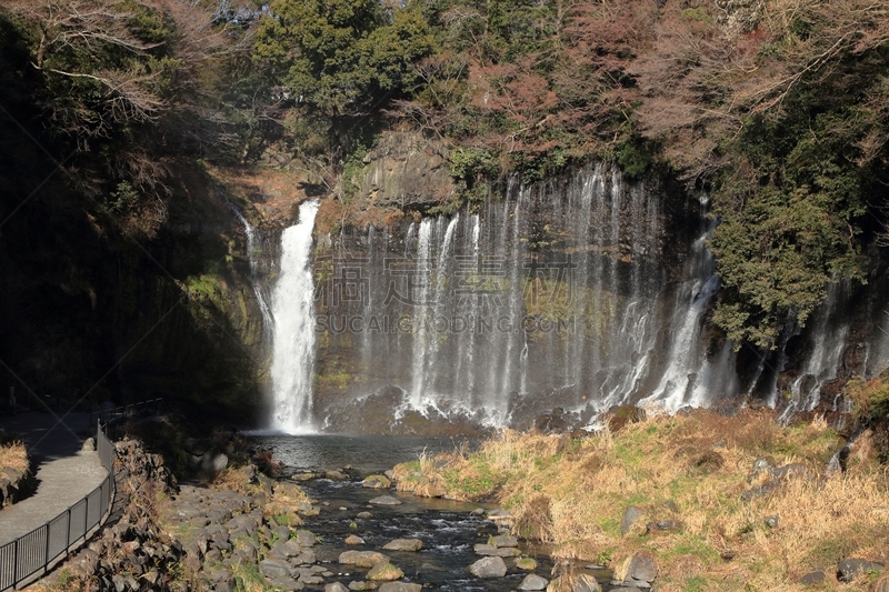 shiraito falls,日本,静冈县,自然,天空,白内障,非都市风光,水平画幅,地形,秋天