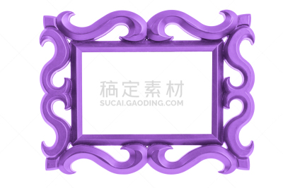 塑胶,现代,古董,分离着色,色彩鲜艳,相框,白色背景,空的,空白的,紫色