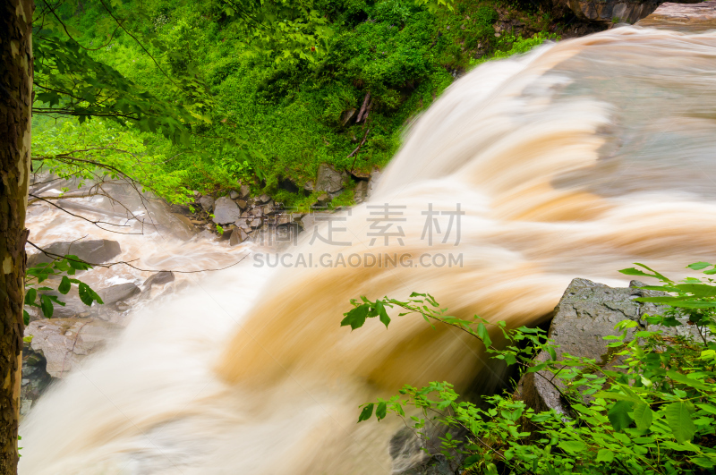 湍急的,紧迫,水,公园,褐色,布兰迪万瀑布,水平画幅,高视角,瀑布,无人