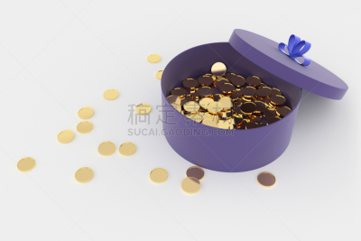 黄金,盒子,巧克力金币,乐透奖,机会游戏,储蓄,水平画幅,高视角,形状,绘画插图